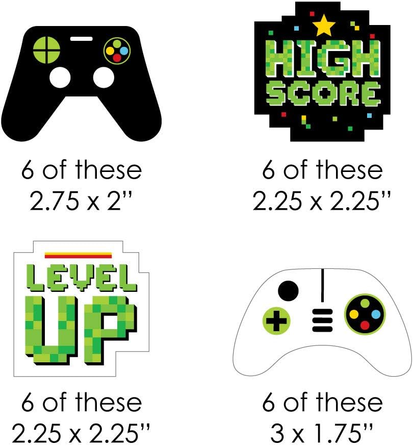 Game Zone DIY Pixel Party Cut Outs 24 Count