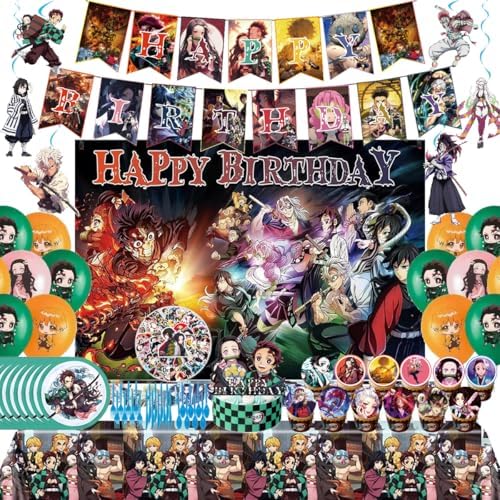 Demon Themed Birthday Party Supplies 132Pcs Set