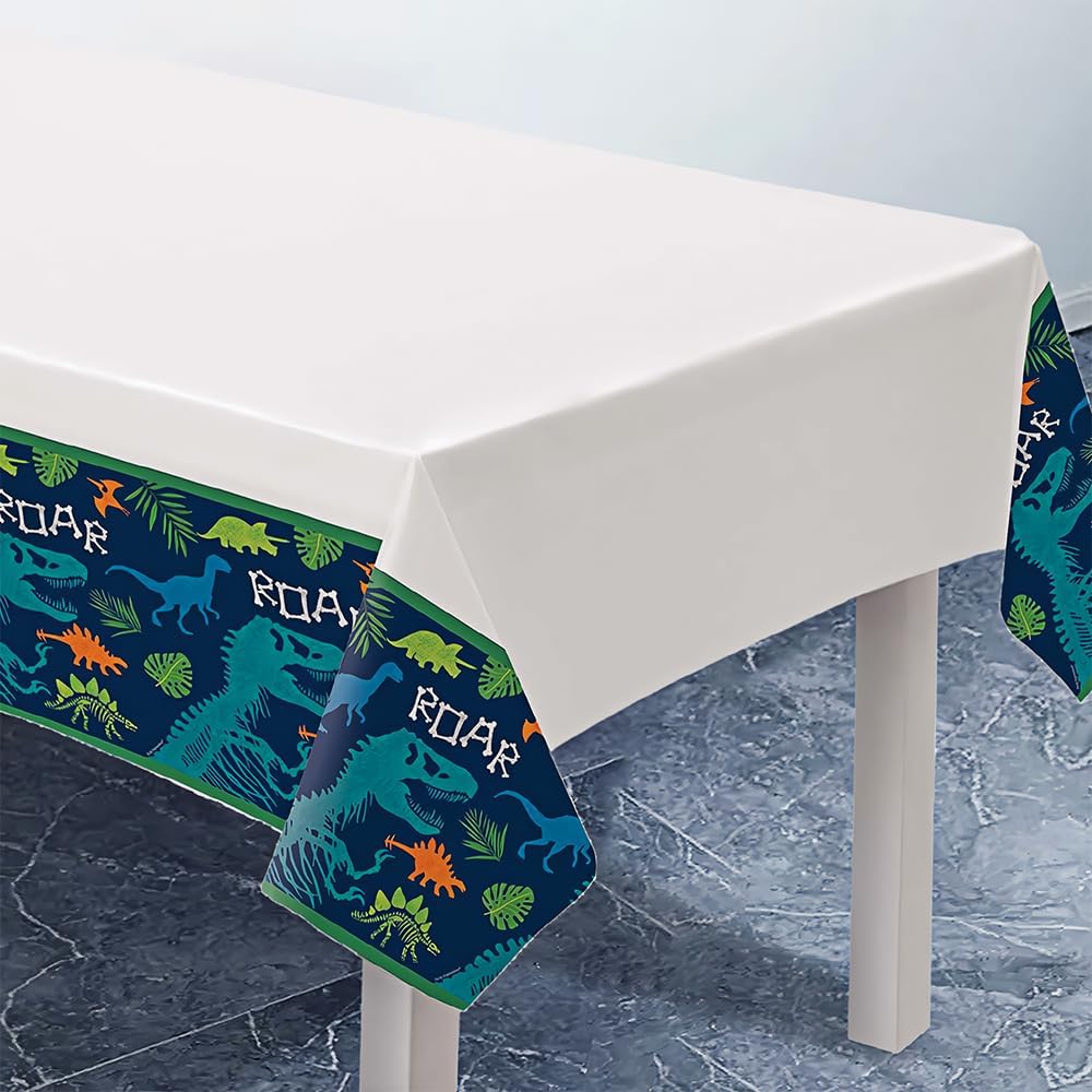 Amscan Multicolor Dino-mite Birthday Table Cover 54x84