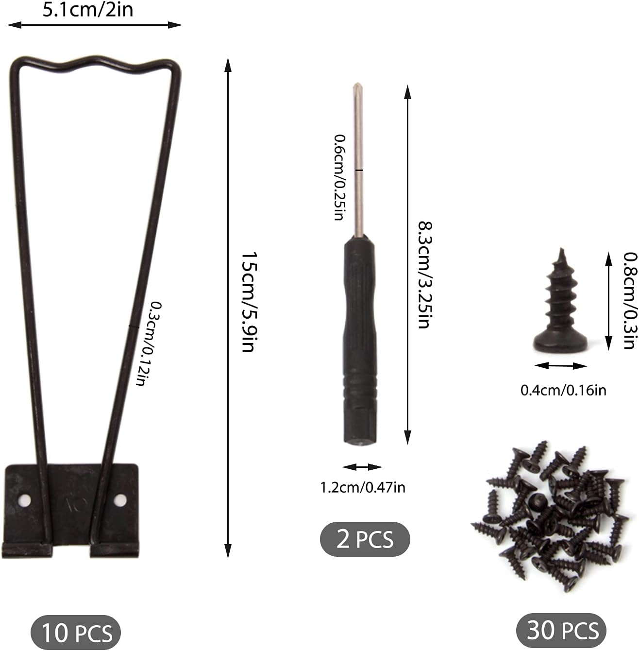 10 Pieces Iron Easel Back with 30 Screws and 2 Screwdrivers