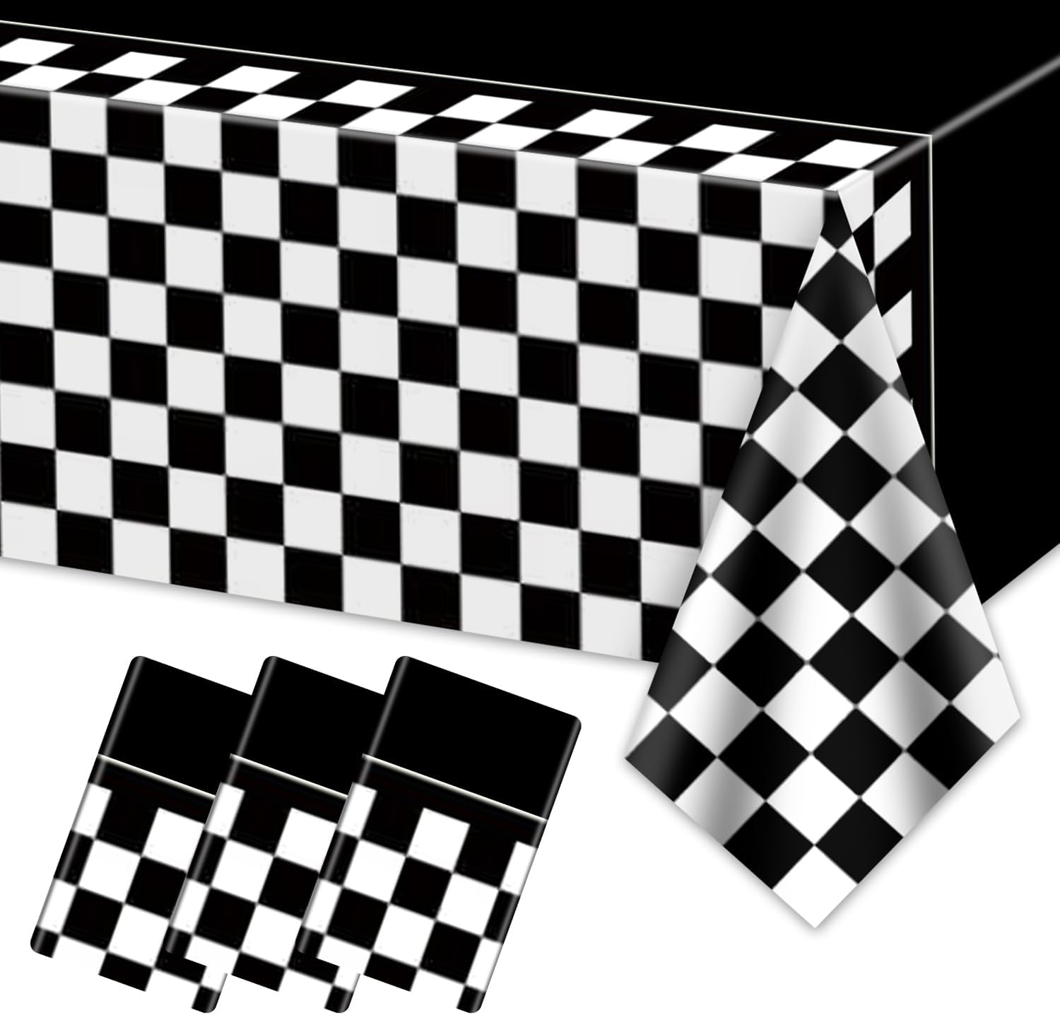 4 Pcs Racing Car Tablecloths for Birthday Party Decorations