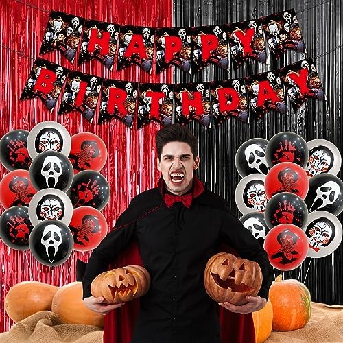 164 Pcs Horror Birthday Party Decorations Set