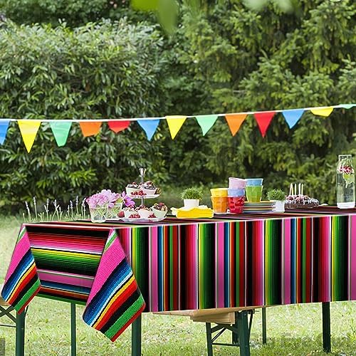 2 Pcs Mexican Fiesta Tablecloth Birthday Party Decorations