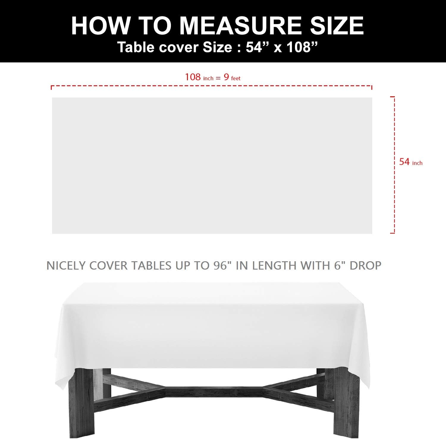 Party Essentials Heavy Duty Rectangle Table Cover Neon Green 54x108 3-Count