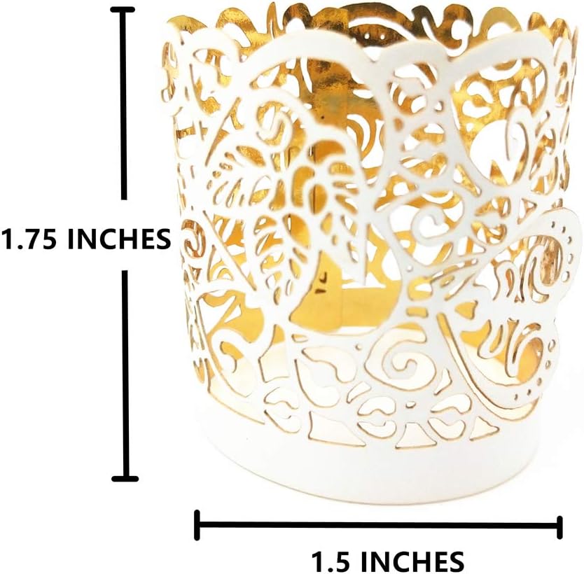 Candle Wraps 50PCS Flameless Tea Light Decorative Holders Gold