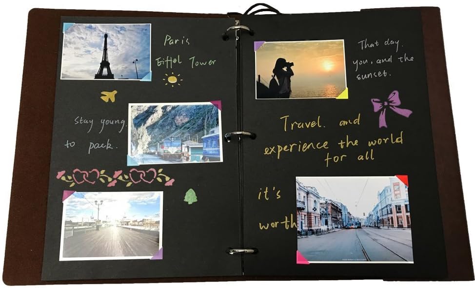 ZEEYUAN Premium Leather Photo Album 60 Pages Gray