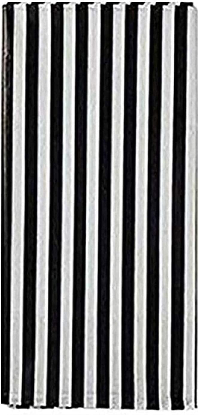 6 Pcs Disposable Black White Stripe Plastic Tablecloths 108x54 Inch Rectangle Tablecovers