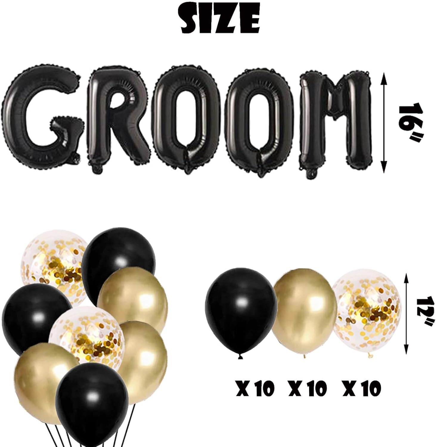 Groom To Be Balloons Gold Black Bachelor Party Decor