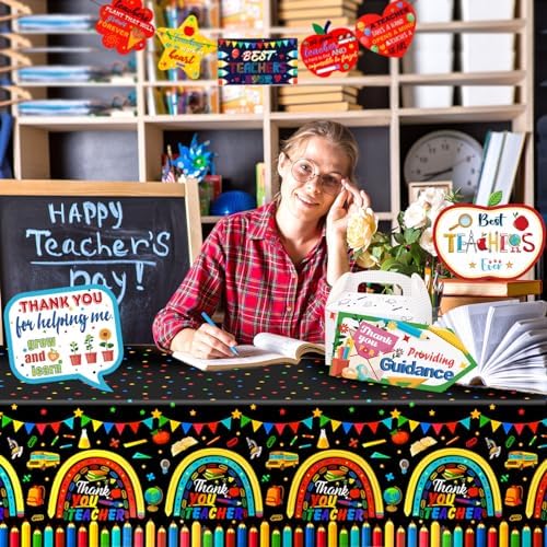 HOWAF 3pcs Teachers Appreciation Tablecover Set