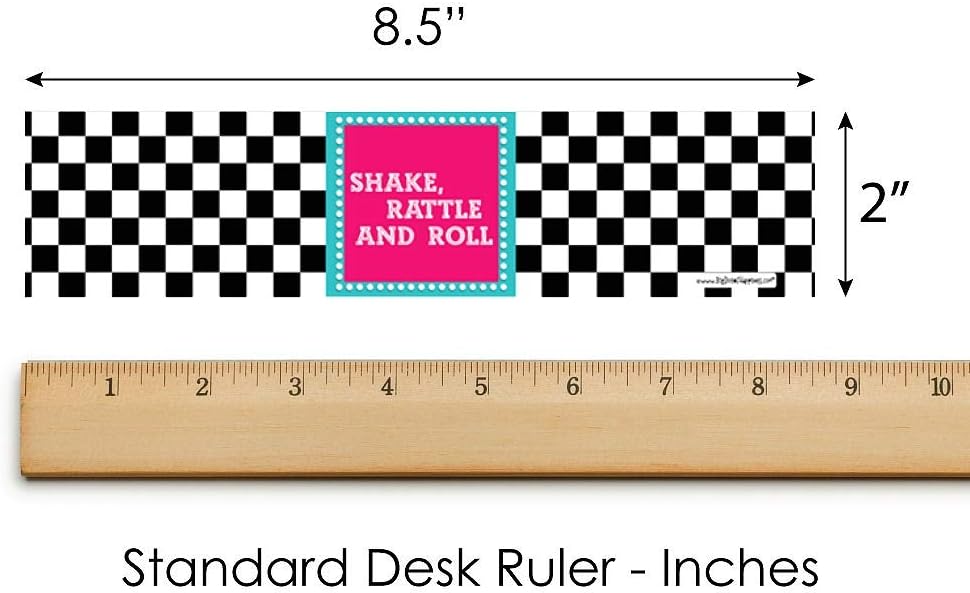 50s Sock Hop Water Bottle Sticker Labels Set of 20