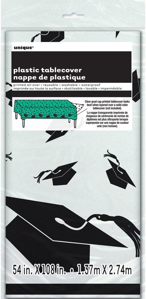 Graduation Caps Rectangular Table Cover - 54 x 108