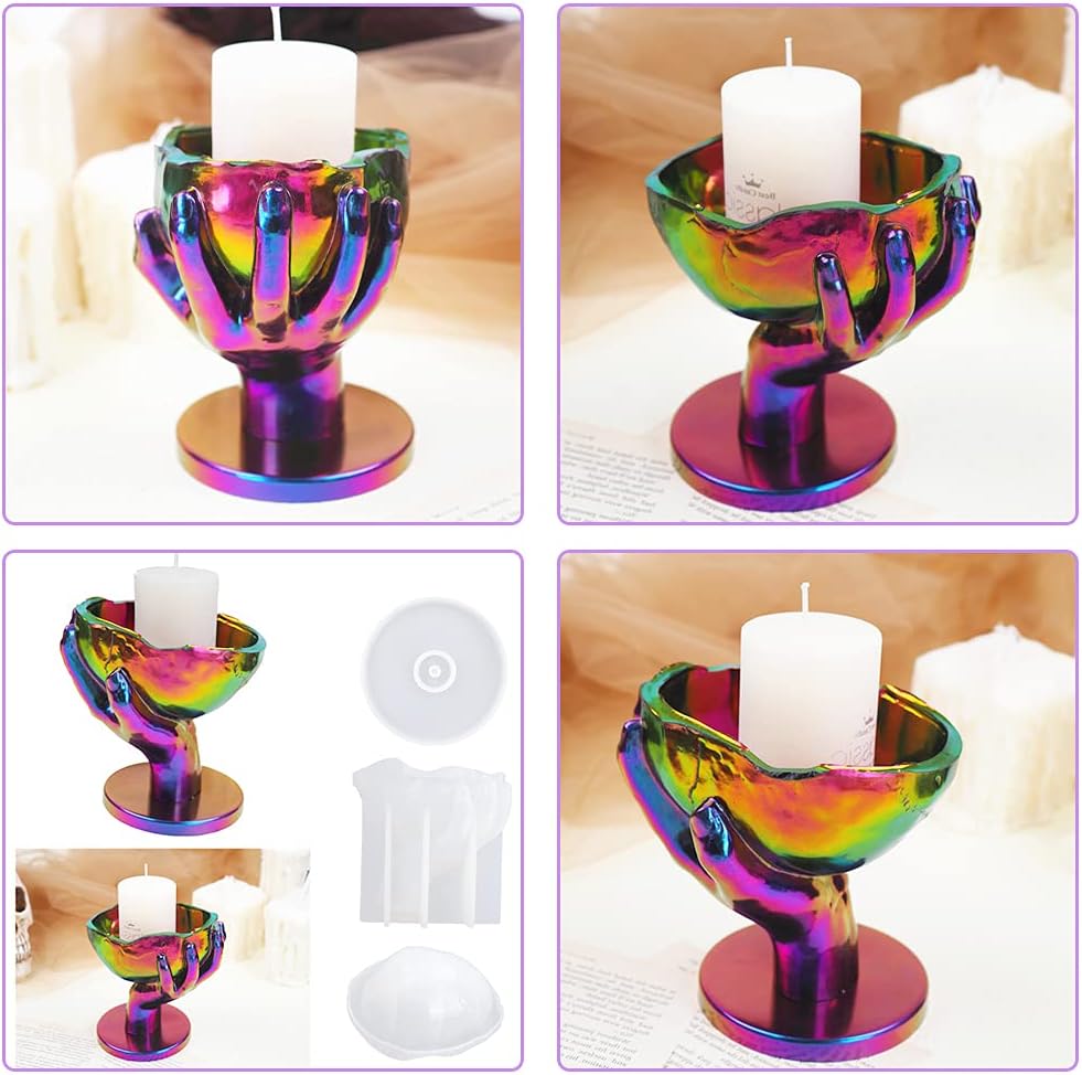 FineInno Resin Casting Mold Set for Candle Holders and DIY Jewelry