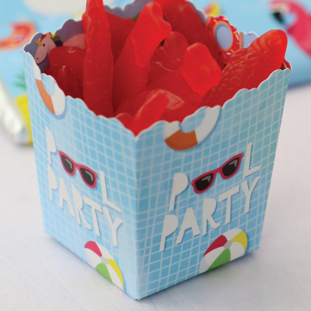 Big Dot of Happiness Pool Party Candy Boxes Set of 12