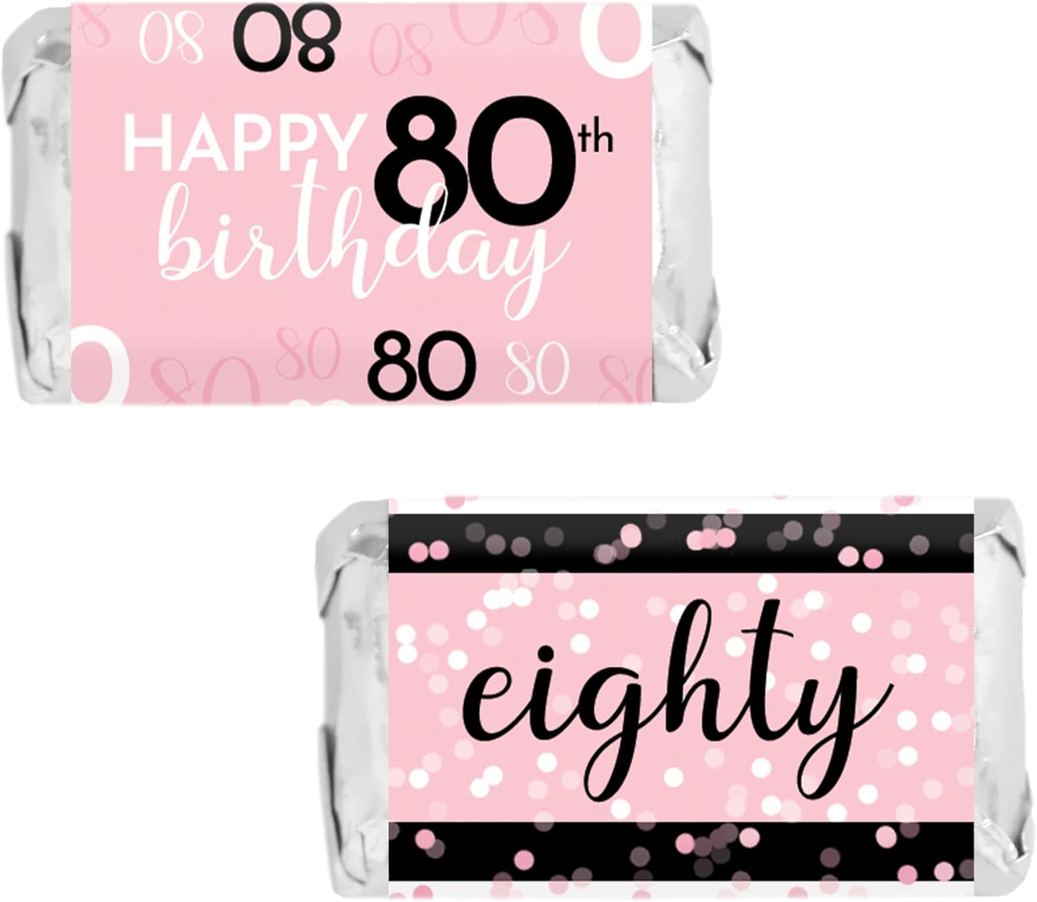 Distinctivs 80th Birthday Candy Bar Wrappers 42 Count