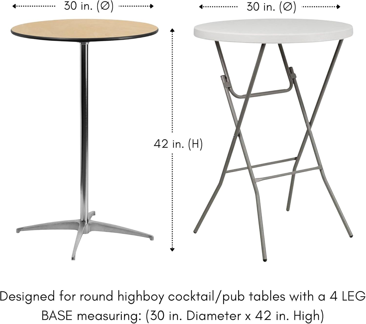 Your Chair Covers - Black Stretch Spandex Table Cover for Round Tables