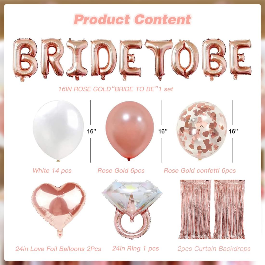 Bachelorette Party Decorations 65 Pieces Bridal Shower Set