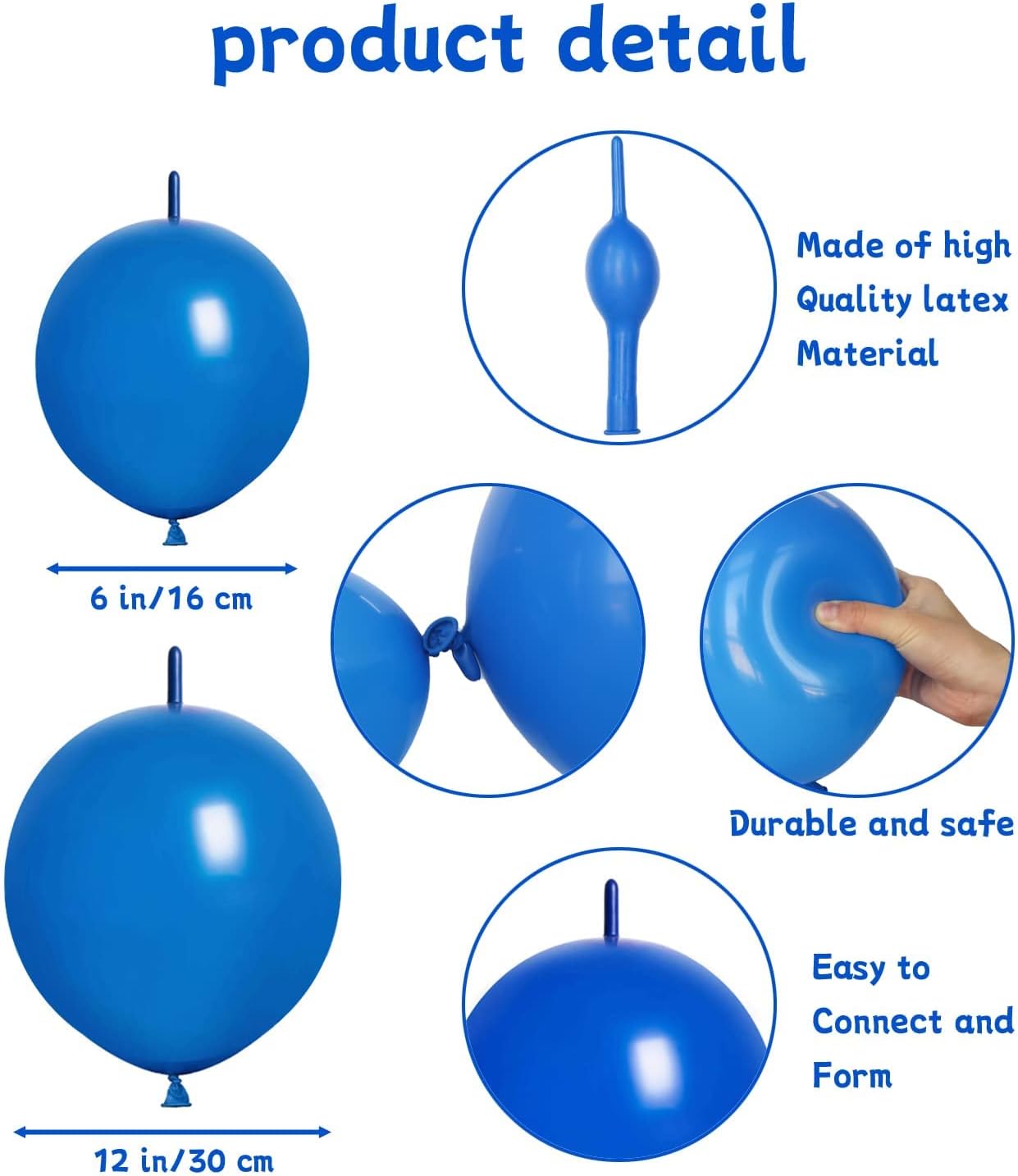 IN-JOOYAA 200 Pcs Nude Latex Link Balloons 6 Inch 12 Inch