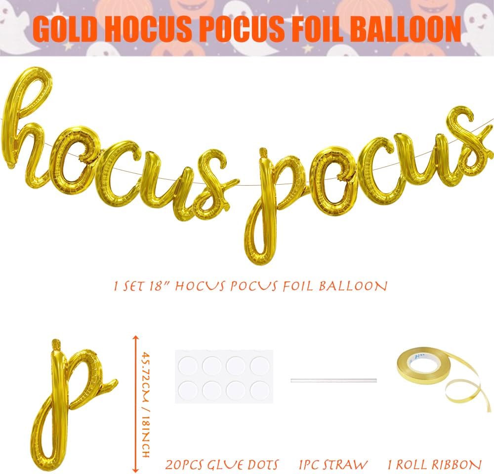 Uchi Hocus Pocus Gold Balloons 18 Inch Halloween Decorations