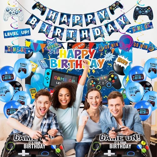 Video Game Birthday Decor Balloons - 33 Piece Party Set
