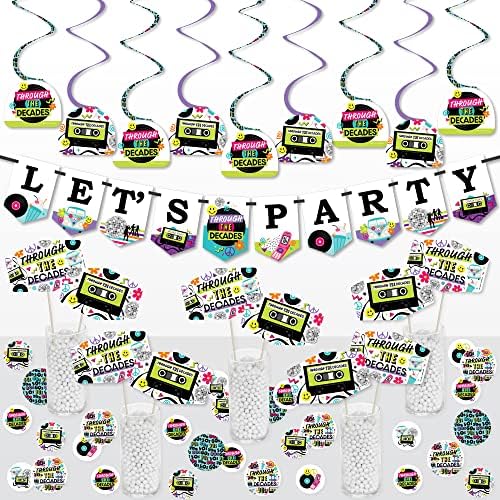 Big Dot of Happiness Through the Decades Party Decor Kit