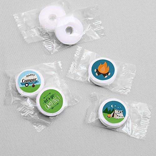 Happy Camper Round Candy Sticker Labels - 108 Stickers per Sheet