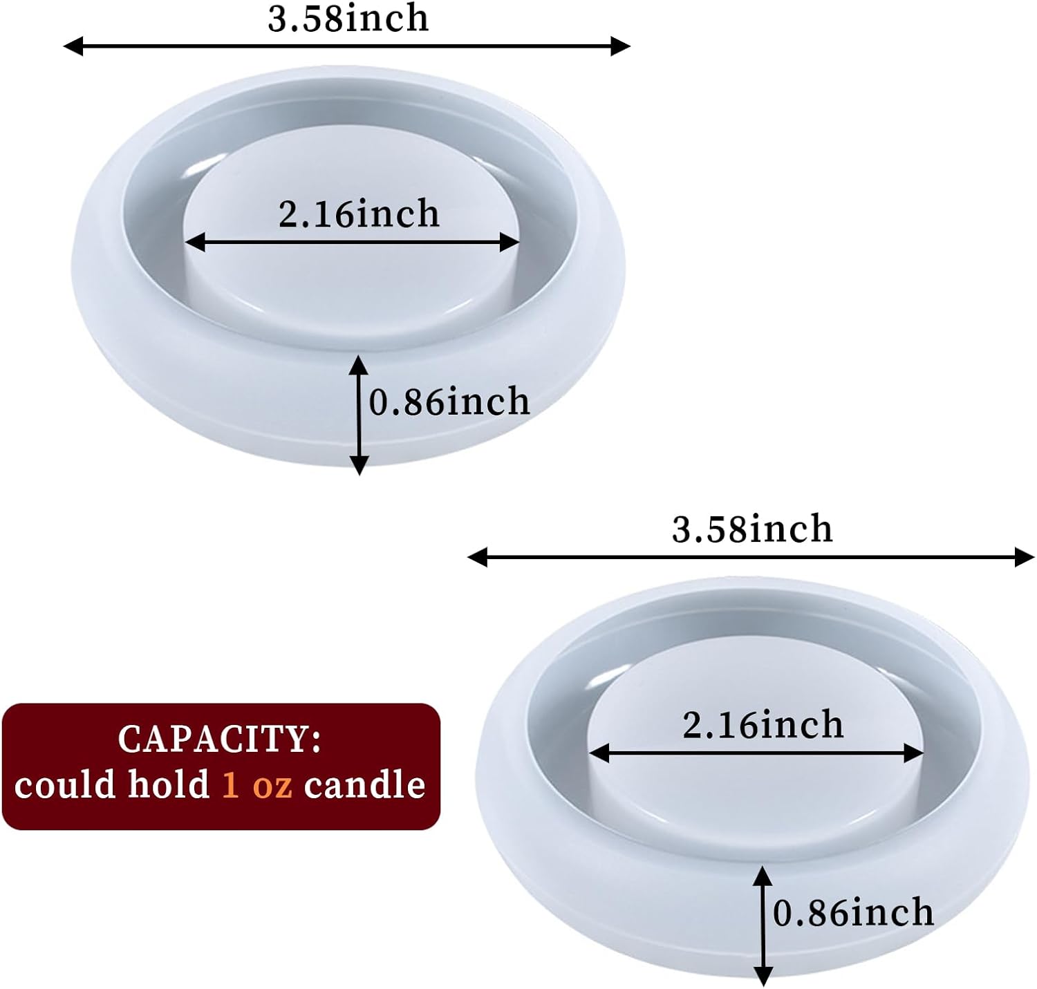 Wehous 2PCS Round Candle Holder Silicone Molds