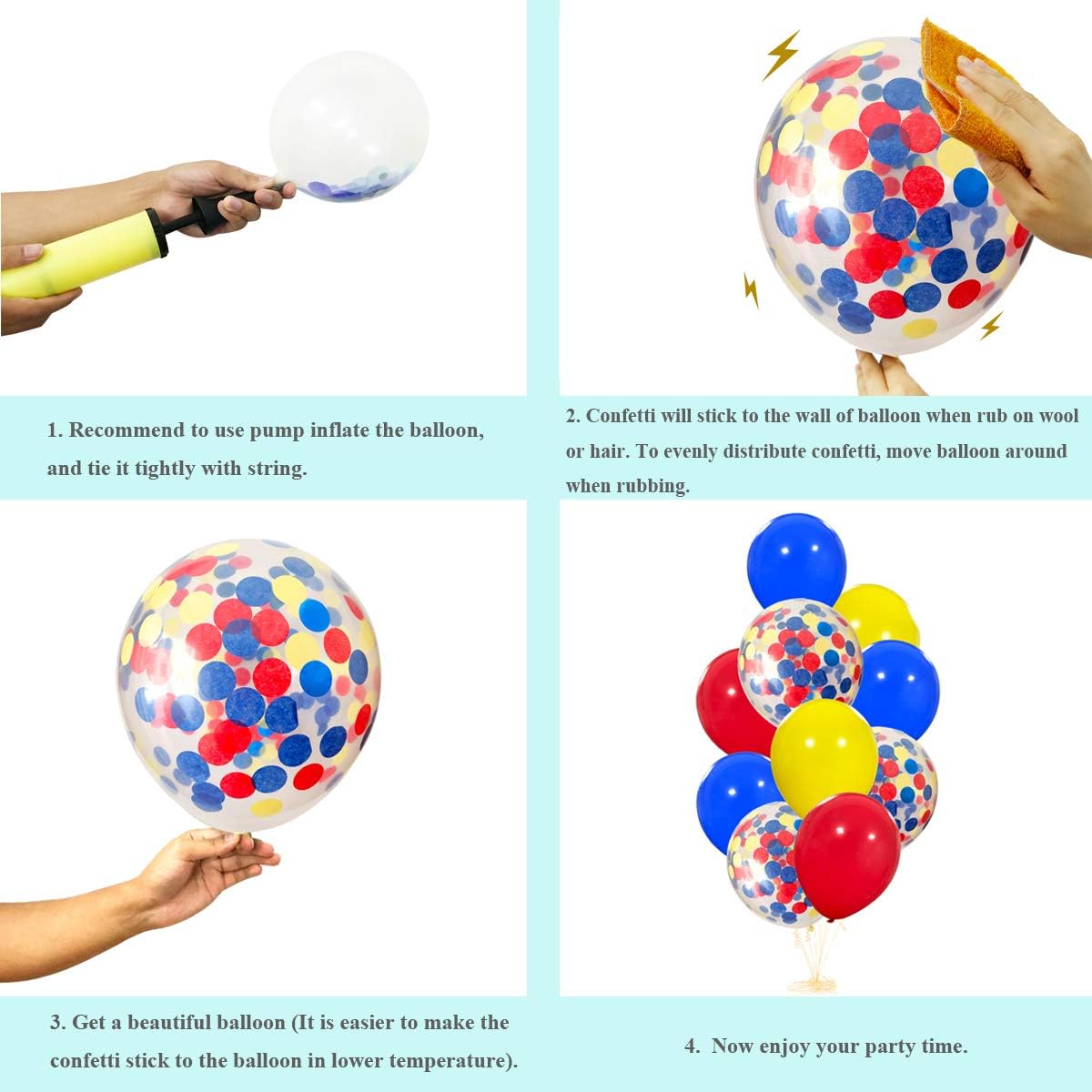 Paw Party Balloons 40 Pack 12 Inches Red Yellow Royal Blue