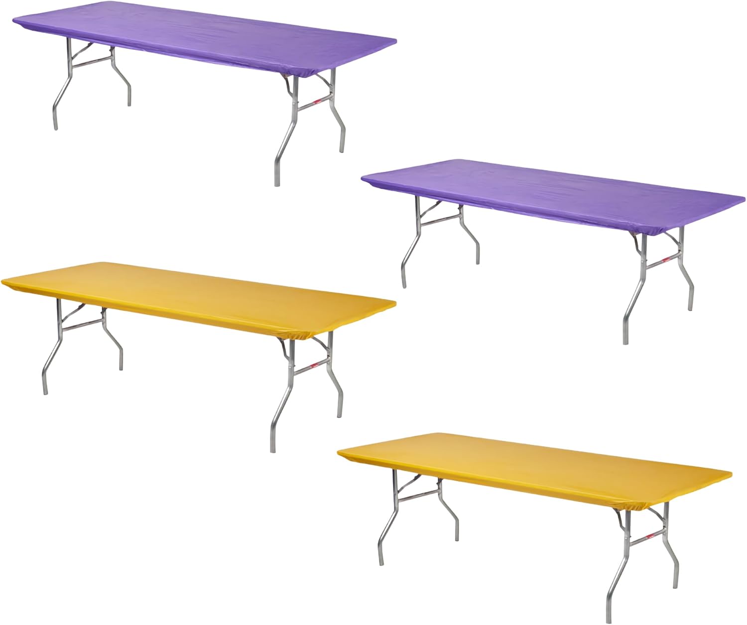 Kwik-Covers Rectangular Plastic Table Covers 6 8 Bundle of 4