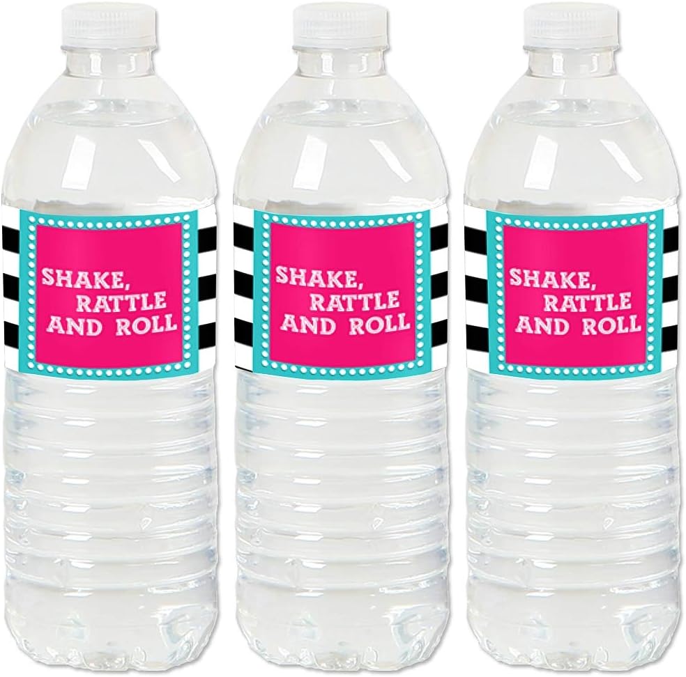 50s Sock Hop Water Bottle Sticker Labels Set of 20
