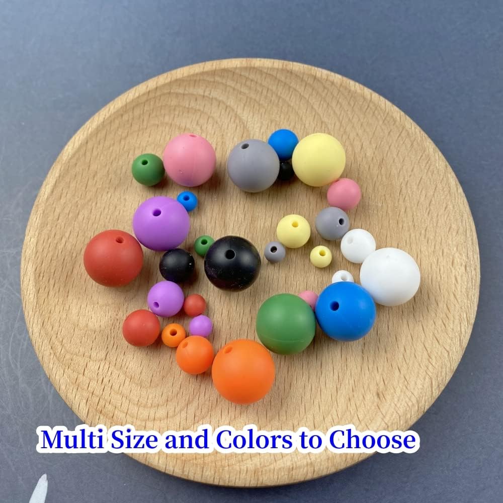 Pink Silicone Beads 100pcs 9mm Round for DIY Jewelry Making