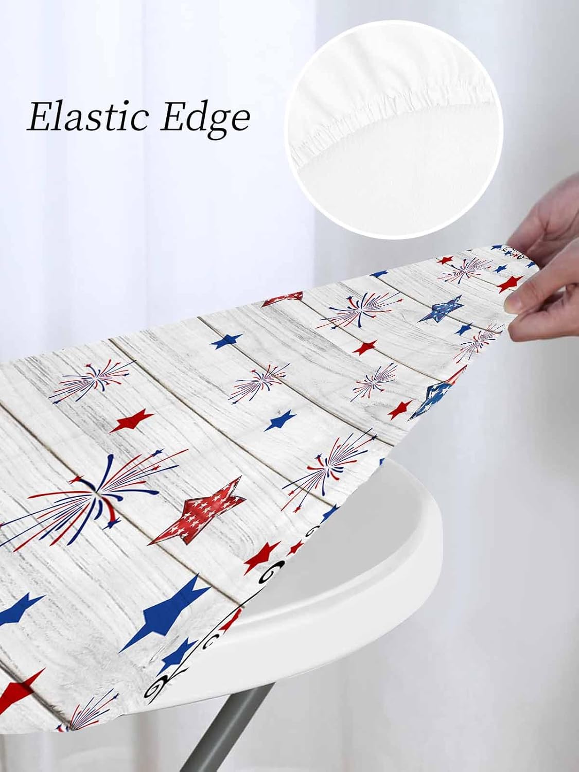4th of July Round Fitted Tablecloth with Elastic Edge