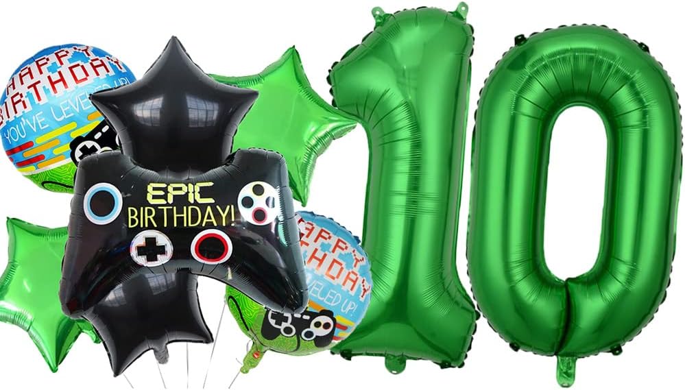 KUNGOON 10th Birthday Gamer Party Balloons Kit