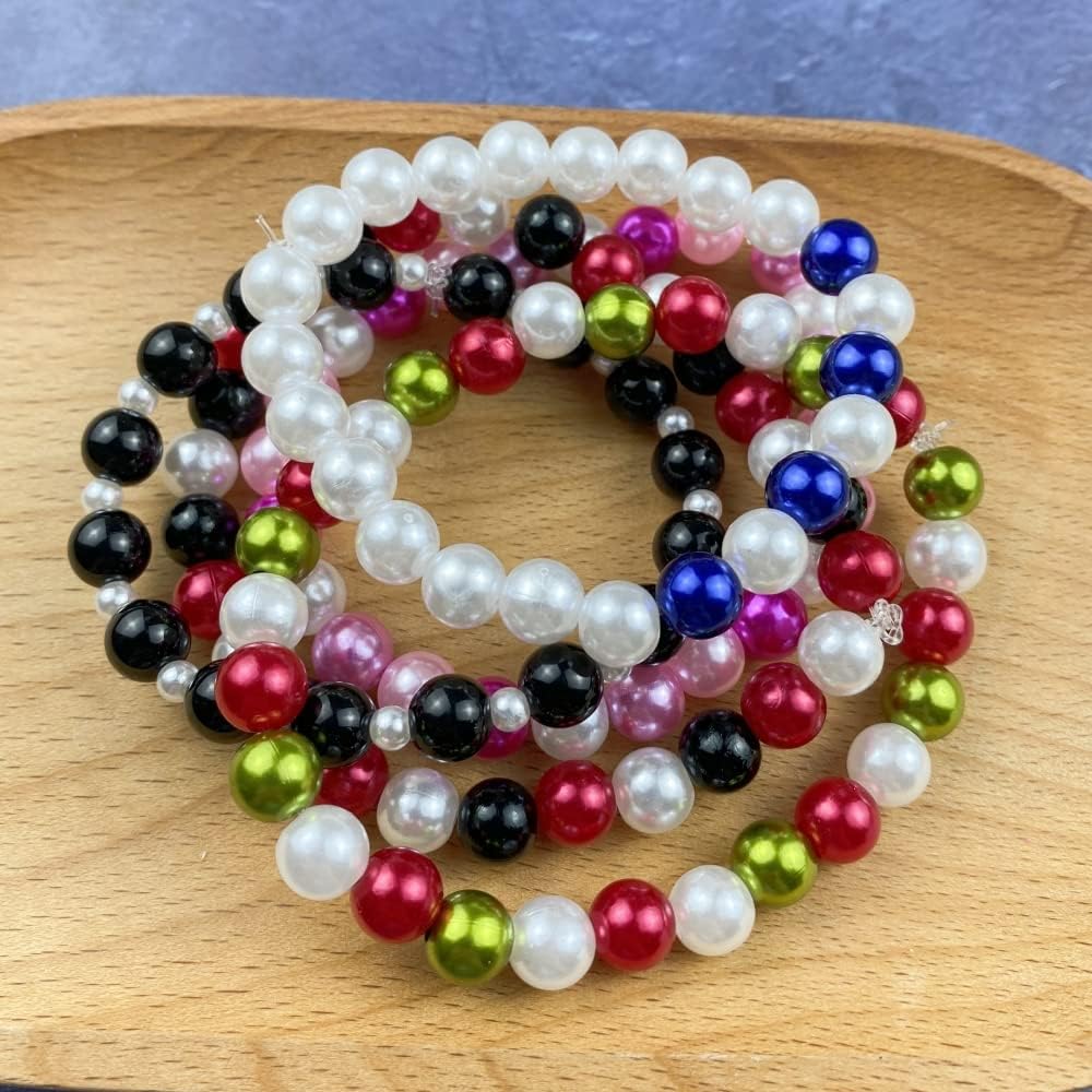 Pearl Beads 800 Pcs 6mm Round Spacer Beads for Jewelry DIY Crafting