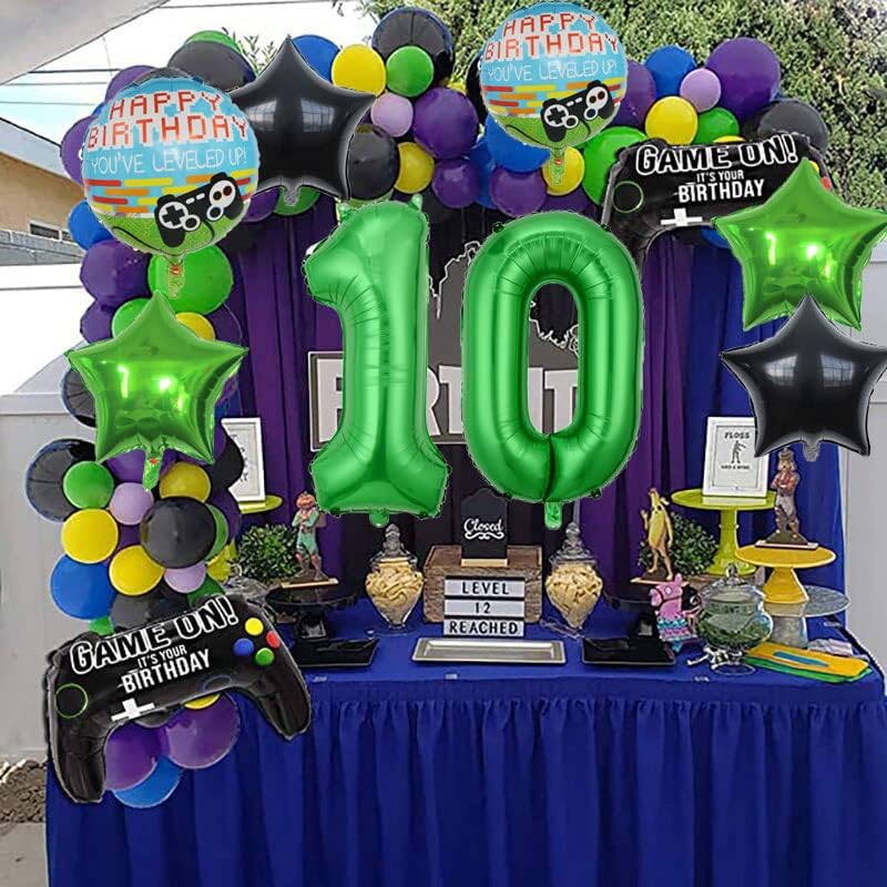 KUNGOON 10th Birthday Gamer Party Balloons Kit