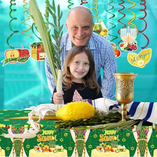 CC HOME Happy Sukkot Party Tablecloth 54x87 Inch