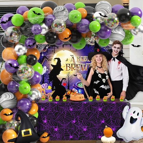 Halloween Baby Shower Decorations Kit with Arch and Balloons