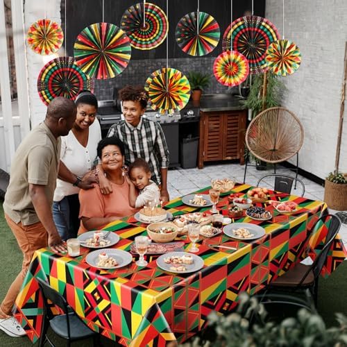 Frienda Juneteenth Party Decor Set with Fans and Tablecloths