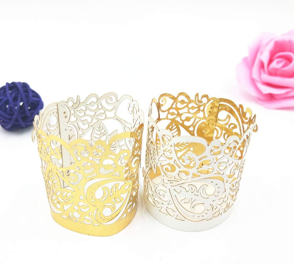 Candle Wraps 50PCS Flameless Tea Light Decorative Holders Gold