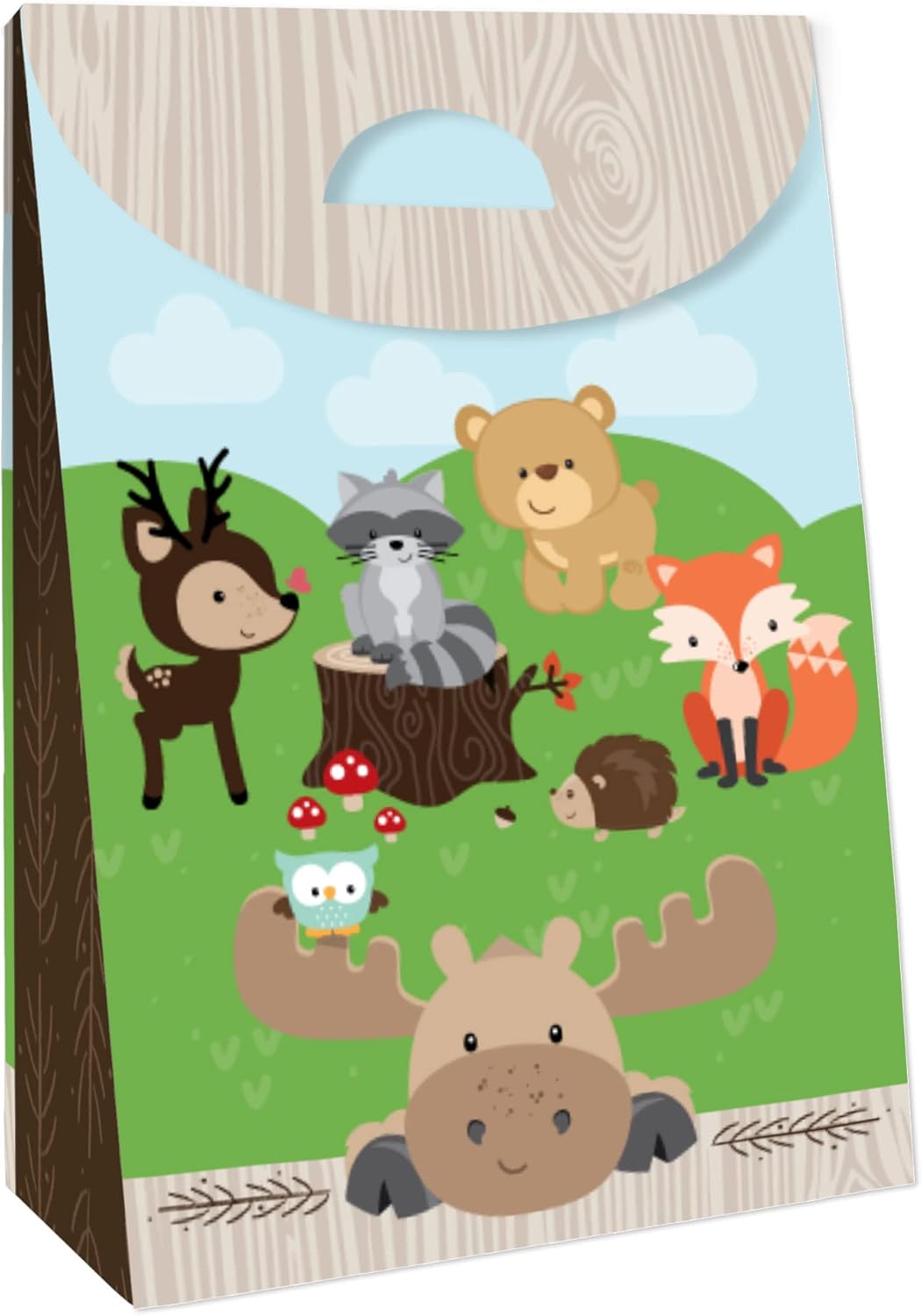 Big Dot of Happiness Woodland Creatures Party Favor Bags Set of 12