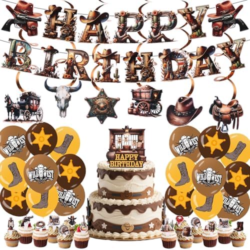 51 Pcs Western Cowboy Party Decorations Set