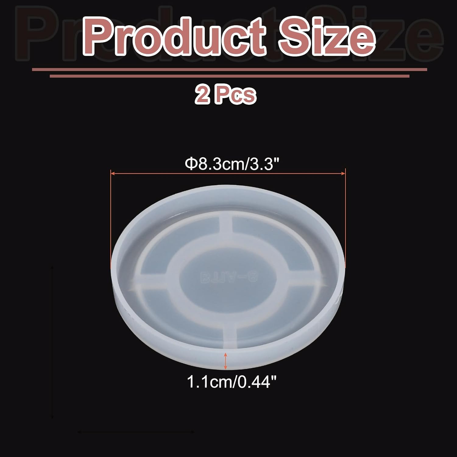 Uxcell 2 Pcs Round Small Coaster Silicone Resin Moulds