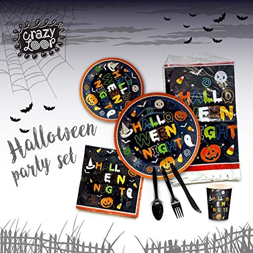 CRAZY LOOP Halloween Dinnerware Set for 24