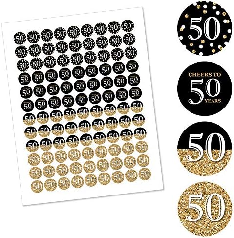 Big Dot of Happiness 50th Birthday Gold Candy Sticker Labels