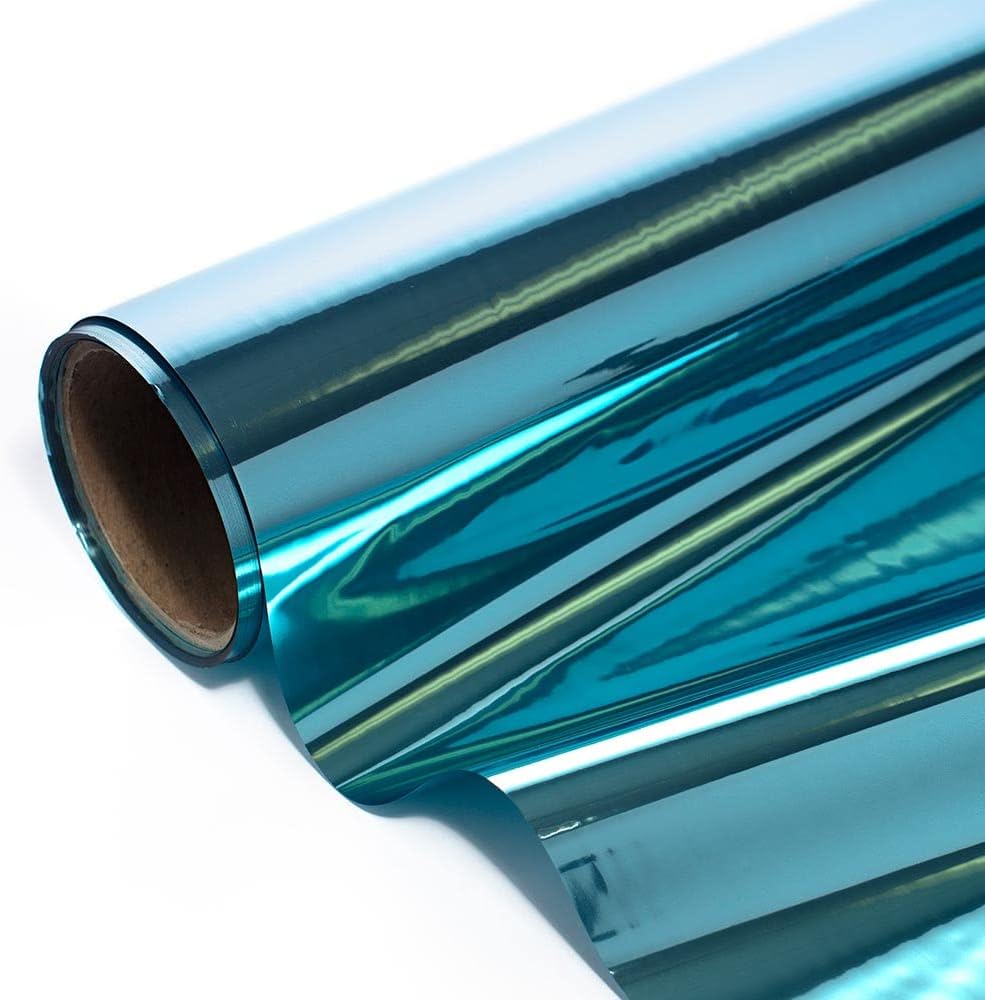 Light Blue Shiny Metallic PVC Roll for Wedding Decorations