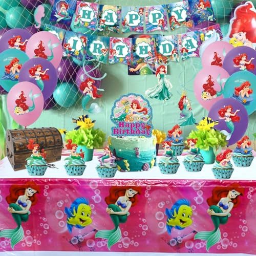 Ariel Birthday Party Decorations Set for Girls