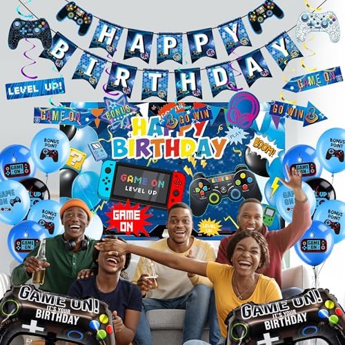 Video Game Birthday Decor Balloons - 33 Piece Party Set