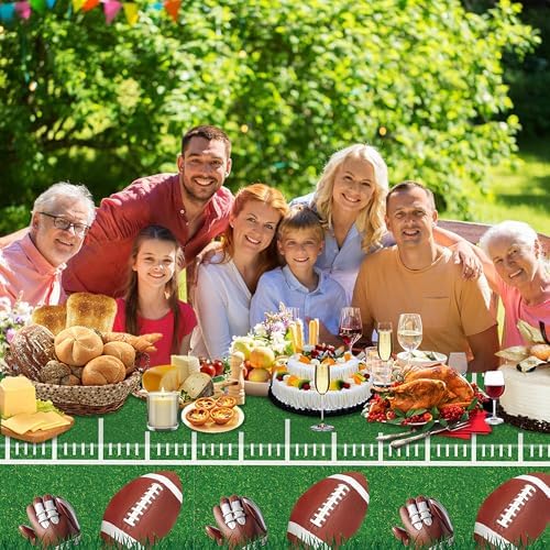 3 Pack Football Themed Tablecloths for Birthday Parties