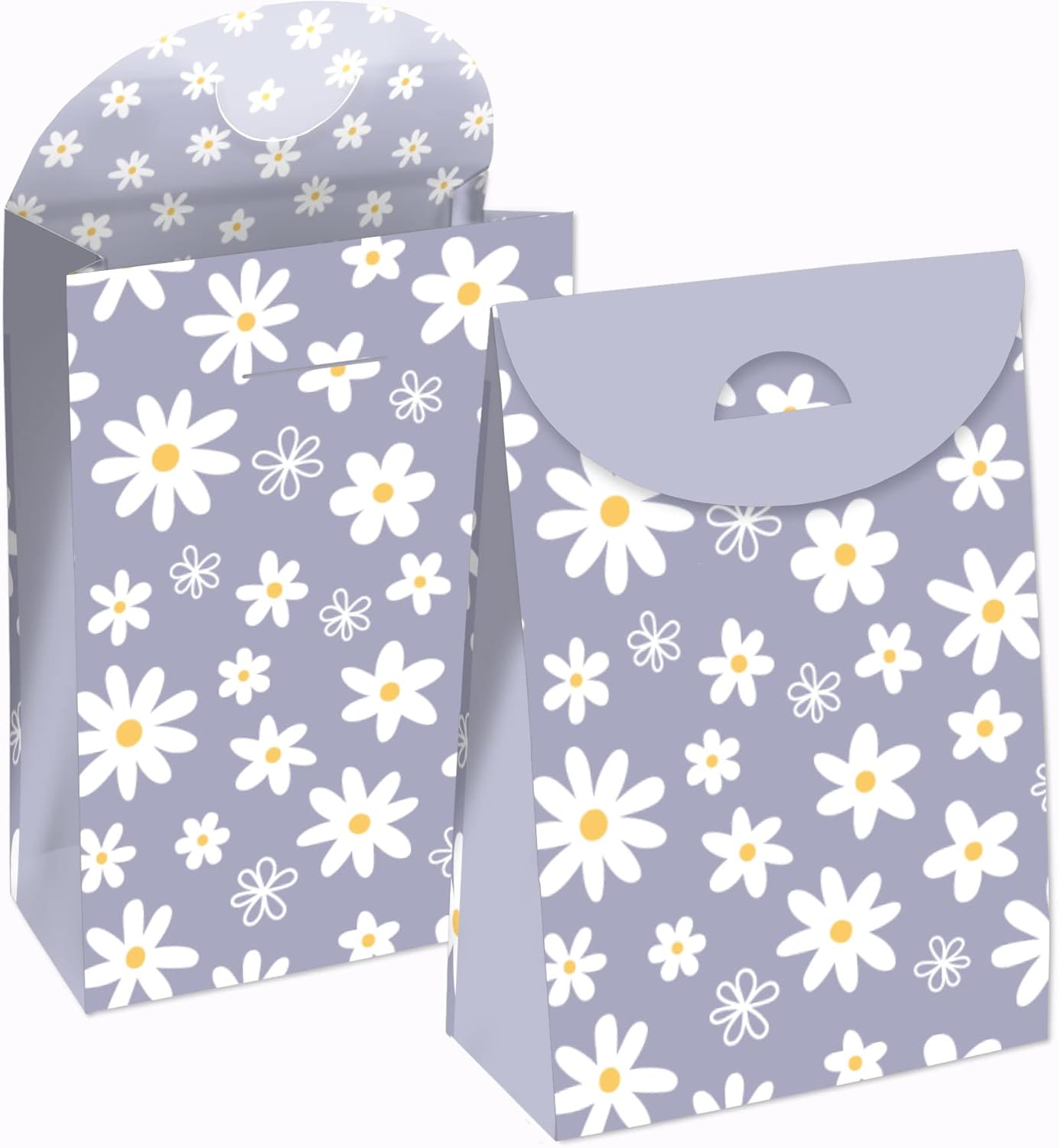 Purple Daisy Flowers Party Favor Bags Set of 12