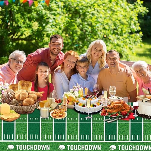 3 Pack Football Themed Tablecloths for Birthday Parties