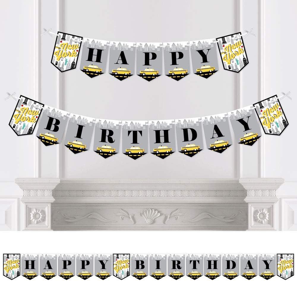 NYC Cityscape Birthday Bunting Banner Decor